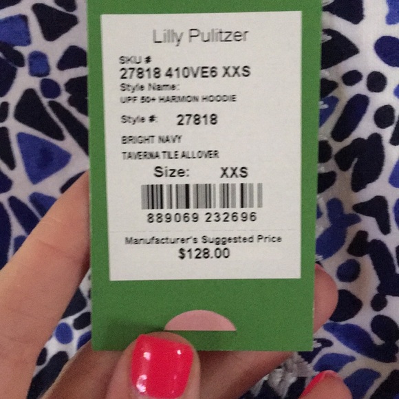 NWT Lilly Pulitzer Harmon Hoodie Taverna Tile XXS - Picture 4 of 5